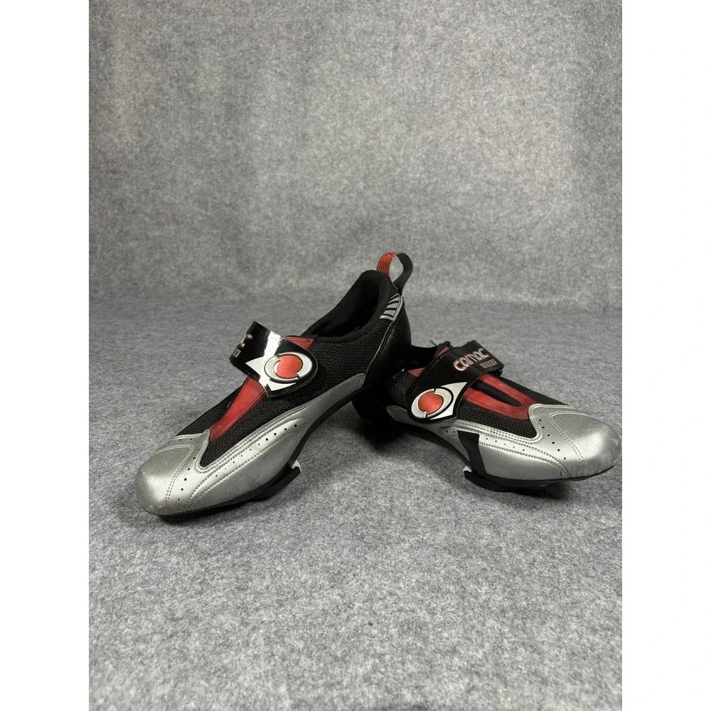Carnac TRS8X Cycling Shoes 42.5 Silver Black Red Carbon‎ Graphite Sole
